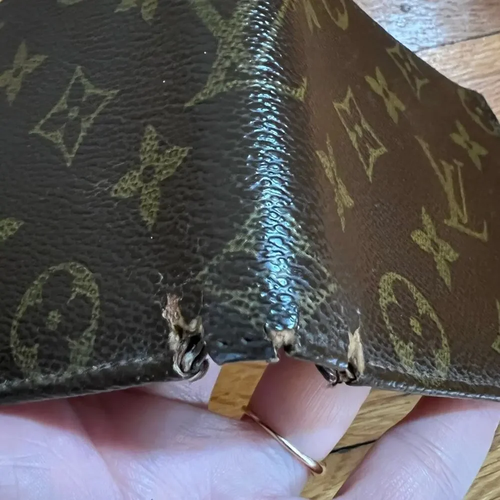 Louis Vuitton vintage canvas leather print unisex wallet brown house web - Picture 5 of 9